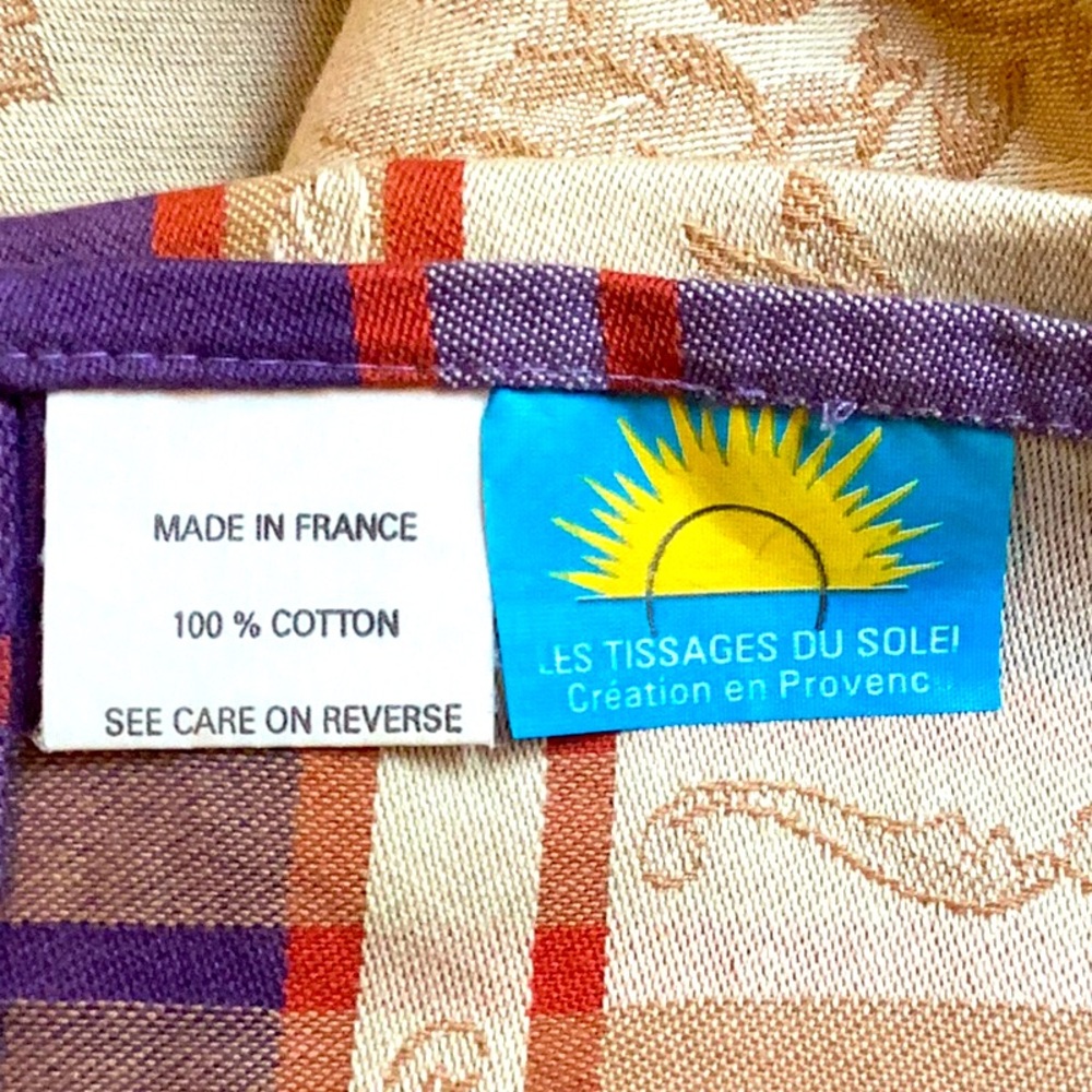 ⚜️ Les Tissages Tablecloth  FRENCH SCROLLED LUXURIOUS LINEN  100% COTTON